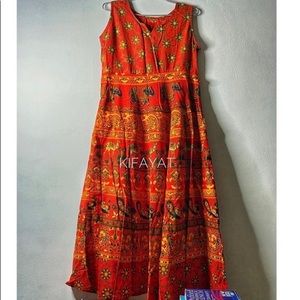 Red cotton dress